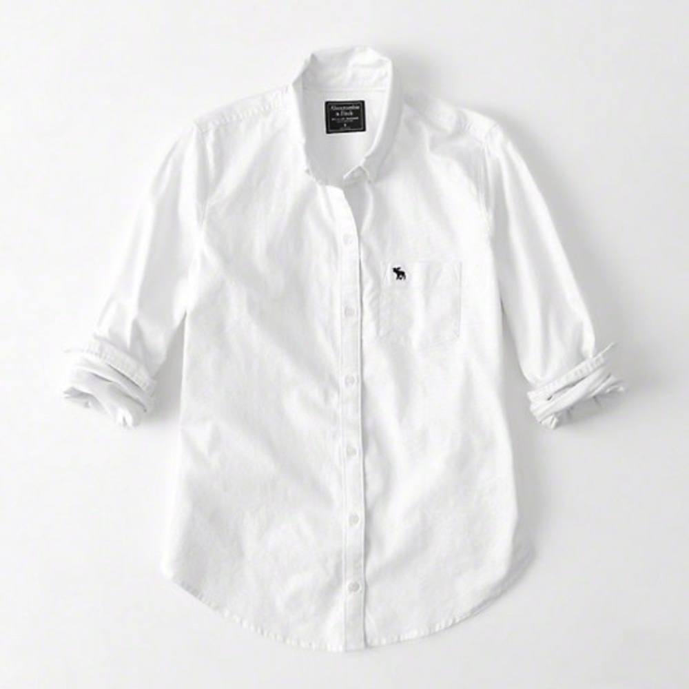 NEW A&F white oxford shirt Size M